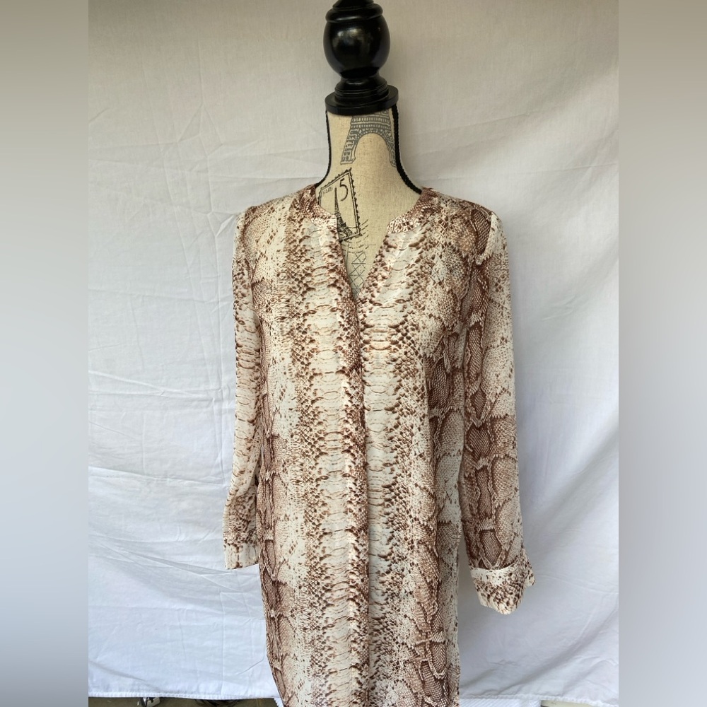 Bar III Brown Snake Print Top